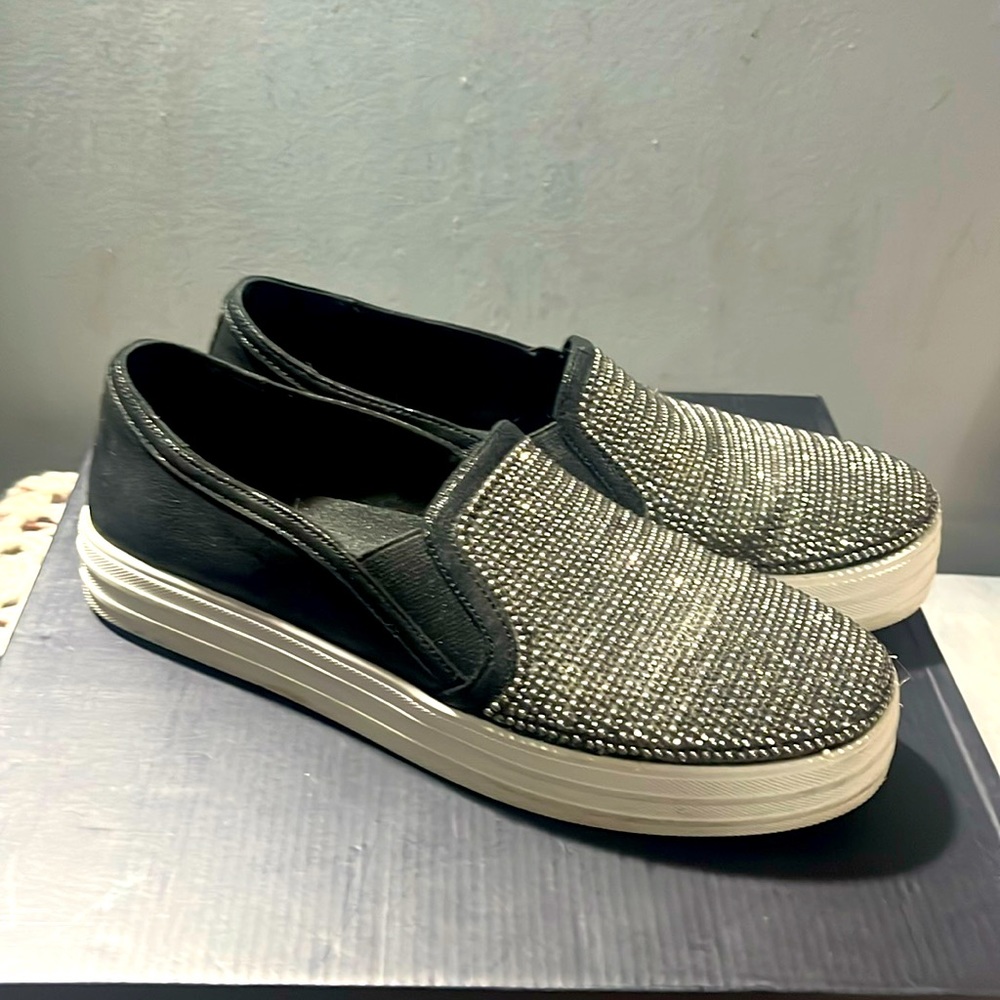 Sketcher platform slip on bling shoes